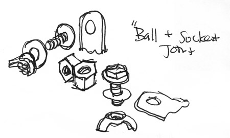 Early Sketch of Faux Ball-and-Joint Socket