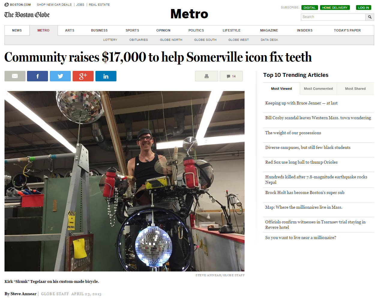 boston-globe Metro section Skunk on Cloudbuster featured