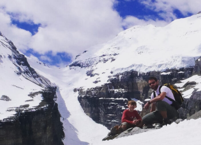 Abbot J's caretaker and son on Abbot's Pass