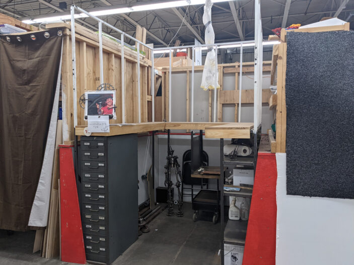 studio without curtains